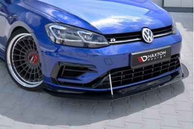 Накладка сплиттер на передний бампер на Volkswagen Golf VII R рестайл